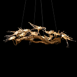 Люстра подвесная с прозрачными стеклянными птичками на ветвях Диаметр 100 см Serip Voa варинант исполнения - 7 | Loft Concept в Москве