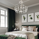 Люстра подвесная из металла с хрустальными подвесками прозрачного цвета Quasar 41 варинант исполнения - 13 | Loft Concept в Москве