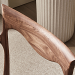 Стул деревянный с мягким сиденьем из коричневой натуральной кожи Moon Walnut Furniture варинант исполнения - 6 | Loft Concept в Москве