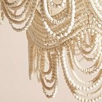 Двухъярусная круглая люстра волнистой формы украшенная белыми бусами Azure Beads Chandelier варинант исполнения - 2 | Loft Concept в Москве