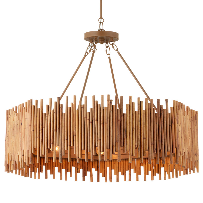 Люстра с абажуром из ротанга Wicker Furniture Бежевый в Москве | Loft Concept 