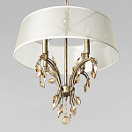 Люстра подвесная круглая с тканевым полупрозрачным абажуром и подвесками 4 лампы Gilded Elegance варинант исполнения - 4 | Loft Concept в Москве
