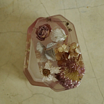 Шкатулка из эпоксидной смолы с цветами розовая Epoxy Resin Flowers Box Pink варинант исполнения - 2 | Loft Concept в Москве