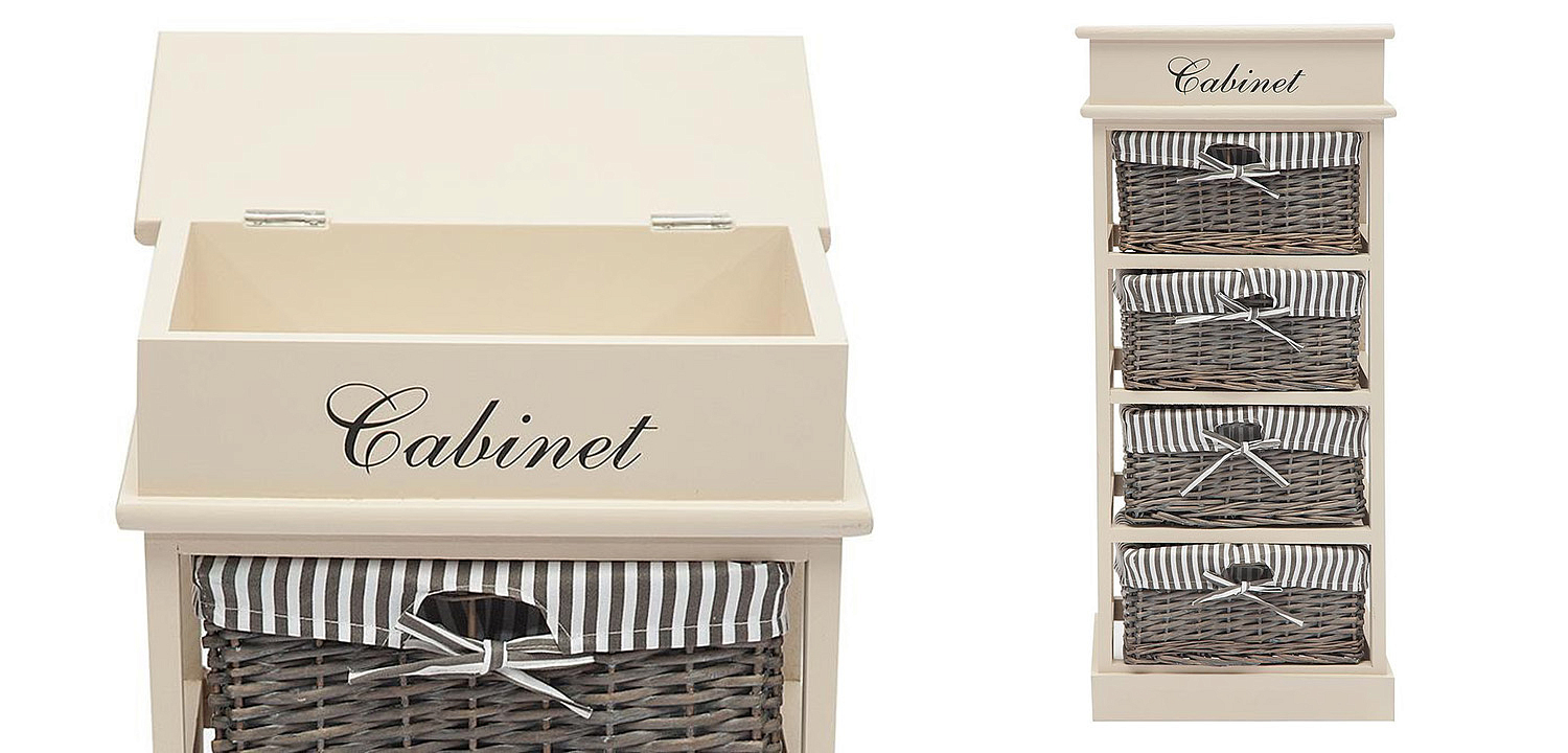 Тумба с 4 корзинами Provence Butter White 4 Boxes - Loft-Concept в Москве