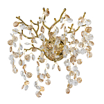 Бра золотого цвета с ветвями и прозрачными хрустальнымих подвесками Droplet Chandelier варинант исполнения - 1 | Loft Concept в Москве