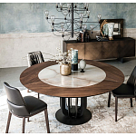 Обеденный стол круглый на чёрном фигурном основании Bosnia dinning table  варинант исполнения - 3 | Loft Concept в Москве