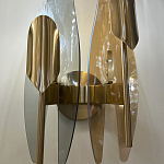 Бра с двумя плафонами дымчатого и янтарного цвета Vertical Glass варинант исполнения - 3 | Loft Concept в Москве