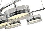 Люстра светодиодная с 8-ю прозрачными плафонами цилиндрической формы из акрила и стекла с пультом для регулировки света Glass Lamp Chromium варинант исполнения - 1 | Loft Concept в Москве