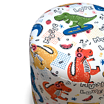 Пуф детский круглый с принтом Dinosaurs CHILDHOOD варинант исполнения - 2 | Loft Concept в Москве