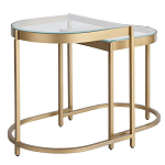Комплект из 2-х приставных столиков на металлическом основании цвета латунь Ambassador варинант исполнения - 1 | Loft Concept в Москве