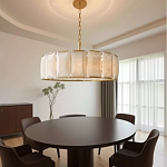 Люстра круглая Д80 см с абажуром из прямоугольных панелей Calling to Shine варинант исполнения - 2 | Loft Concept в Москве