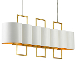 Люстра прямоугольная с белыми цилиндрическими абажурами White Ribbon варинант исполнения - 6 | Loft Concept в Москве