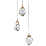 Подвесной светильник с 3-мя хрустальными плафонами Esme Crystal Brass Trio Hanging lamp варинант исполнения - 1 | Loft Concept в Москве