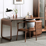 Стол рабочий округлой формы с 3-мя ящиками  Working Moonnut Table варинант исполнения - 8 | Loft Concept в Москве