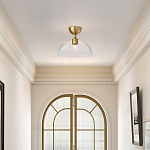 Потолочный светильник с широким полусферическим плафоном из прозрачного стекла Alora Mood варинант исполнения - 7 | Loft Concept в Москве