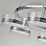 Люстра светодиодная с 8-ю прозрачными плафонами цилиндрической формы из акрила и стекла с пультом для регулировки света Glass Lamp Chromium варинант исполнения - 3 | Loft Concept в Москве