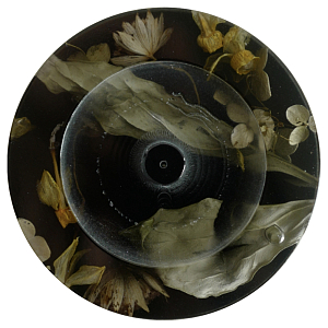 Круглая подставка под благовония из эпоксидной смолы с цветами черная Epoxy Resin Flowers Incense Stand Black