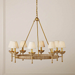 Люстра из кованого железа с отделкой плетеной веревкой и сусальным золотом Parisian Style варинант исполнения - 4 | Loft Concept в Москве