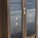 Дизайнерский шкаф витрина Elsa Dreams Walnut с 4-мя ящиками варинант исполнения - 4 | Loft Concept в Москве