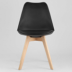 Стул с основой из пластика и мягким сиденьем Arvika Black варинант исполнения - 2 | Loft Concept в Москве