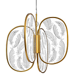 Люстра с гравировкой на акриловых плафонах Gravyura Bronze D 50 см варинант исполнения - 1 | Loft Concept в Москве