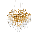 Люстра подвесная с прозрачными стеклянными подвесками в форме капель Диаметр 60 см Droplet Chandelier варинант исполнения - 8 | Loft Concept в Москве