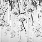 Люстра подвесная с прозрачными стеклянными подвесками в форме капель Диаметр 80 см Droplet Chandelier варинант исполнения - 9 | Loft Concept в Москве