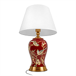 Настольная лампа бордовая с изображением птиц Slip Away варинант исполнения - 3 | Loft Concept в Москве