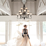 Люстра бронзового цвета с бежевыми абажурами из органзы в классическом стиле Hinkley варинант исполнения - 3 | Loft Concept в Москве