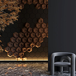 Гипсовая 3D панель с принтографией PM-41 варинант исполнения - 5 | Loft Concept в Москве