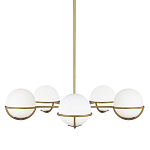 Люстра с 5-ю белыми шарообразными плафонами в сферические каркасах Feiss варинант исполнения - 1 | Loft Concept в Москве