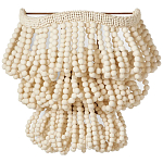 Настенный светильник с подвесками из деревянных бусин молочного цвета Wooden Beads Wall Lamp варинант исполнения - 1 | Loft Concept в Москве