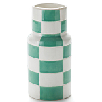 Ваза из фаянса Brighter than the Stars с шахматным принтом бирюзового цвета  варинант исполнения - 1 | Loft Concept в Москве