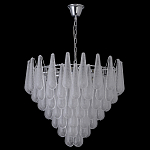 Люстра с подвесками из рифленного стекла в форме капель Textured Glass Chandelier варинант исполнения - 6 | Loft Concept в Москве