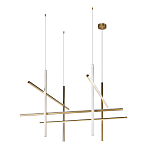 Люстра с 8-ю пересекающимися цилиндрическими плафонами на тонких тросах Trumpet tube варинант исполнения - 2 | Loft Concept в Москве