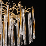 Люстра подвесная золотого цвета с разветвленными ветвями и прозрачными стеклянными подвесками Droplet Chandelier варинант исполнения - 6 | Loft Concept в Москве