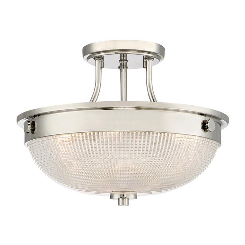 Потолочный светильник со стеклянным плафоном в виде купола Quoizel Серебряный Бронза Прозрачное Стекло Латунь в Москве | Loft Concept 