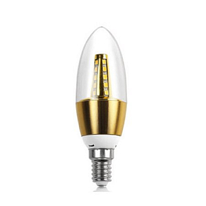 Прозрачная лампочка LED E14 с позолотой