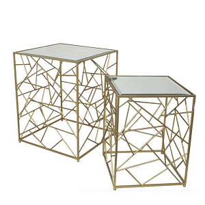 Набор из 2-х дизайнерских столов с зеркальной поверхностью Misteria