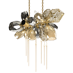 Люстра подвесная с 18-ю стеклянными плафонами с вертикальными подвесками Gilded Mirage  варинант исполнения - 7 | Loft Concept в Москве