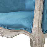 Кресло низкое в стиле прованс Louis French Armchair blue velour варинант исполнения - 4 | Loft Concept в Москве