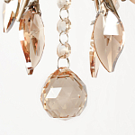 Люстра подвесная круглая с тканевым полупрозрачным абажуром и подвесками 4 лампы Gilded Elegance варинант исполнения - 6 | Loft Concept в Москве