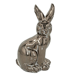 Статуэтка заяц из текстурированной терракоты и покрытый глянцевой краской под бронзу Rabbit Charm  варинант исполнения - 4 | Loft Concept в Москве