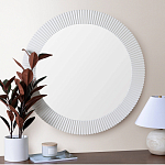 Зеркало в круглой фактурной раме Mirror Modern Texture белое варинант исполнения - 5 | Loft Concept в Москве