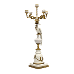 Подсвечник белый Попугай из фарфора с бронзовыми элементами Eden Garden варинант исполнения - 1 | Loft Concept в Москве