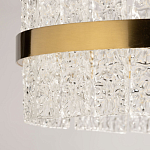 Люстра круглая золотого цвета с прозрачными рельефными стеклянными вставками Textured Glass Chandelier варинант исполнения - 10 | Loft Concept в Москве