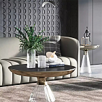 Дизайнерский журнальный стол на прозрачном основании Nofon варинант исполнения - 1 | Loft Concept в Москве