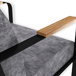 Кресло серый велюр с жесткими подлокотниками на полозьях Ashton варинант исполнения - 6 | Loft Concept в Москве