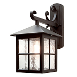 Настенный фонарь черного цвета в форме фонаря с решетчатым плафоном и фактурным стеклом Elstead Lighting варинант исполнения - 1 | Loft Concept в Москве