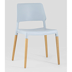 Пластиковый стул на ножках из массива бука Ferret Grey-Blue варинант исполнения - 1 | Loft Concept в Москве